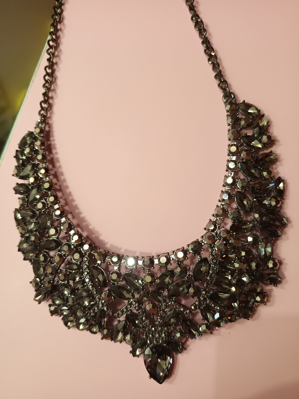 Smoky Crystal Statement Necklace - Women Jewelry